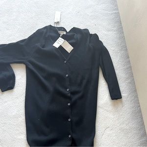 Never worn black button down calf length dress pull over